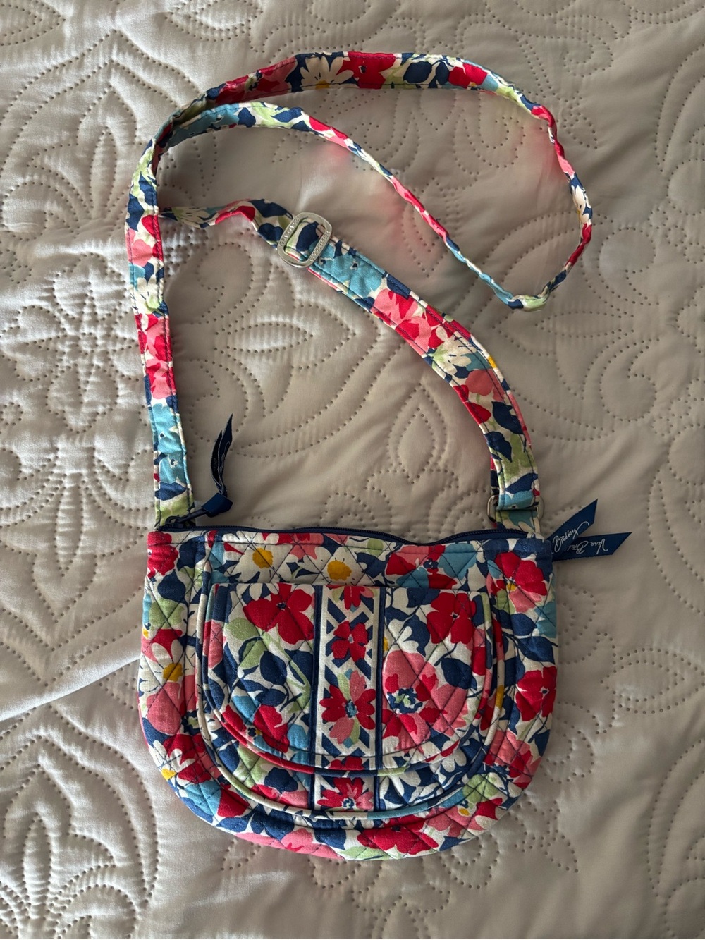 Vera Bradley Floral Crossbody Bag in Blue, Pink, Red, Yellow